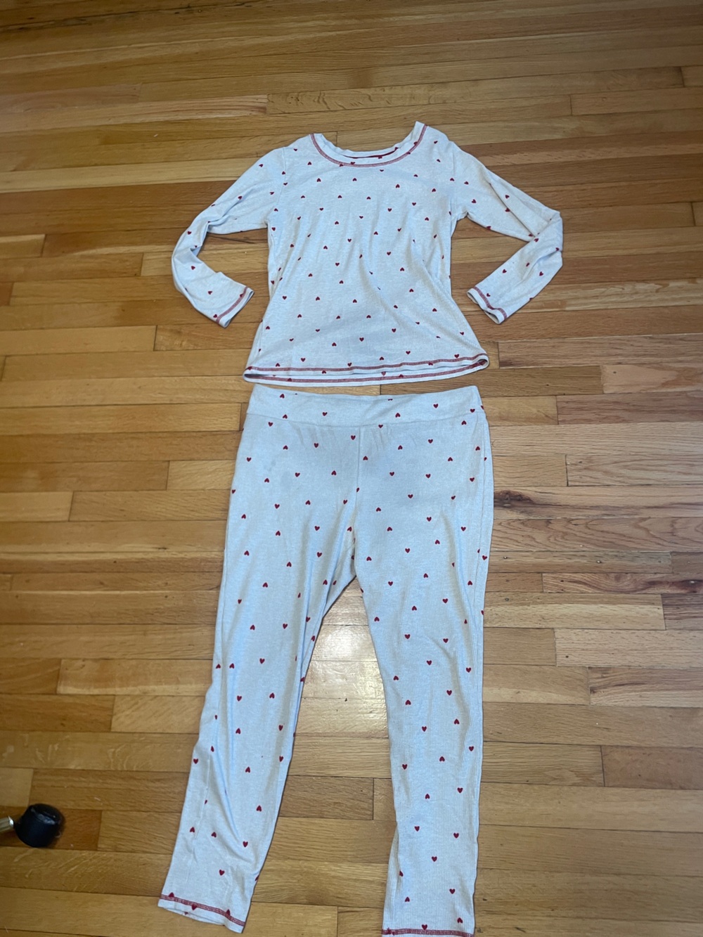 Laura Ashley White Heart-Print Women's Lounge Set